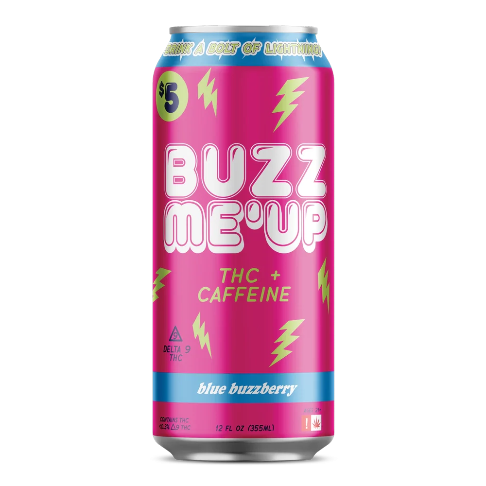 BUZZ ME' UP 10MG THC & CAFFEINE BEVERAGE - BLUE BUZZBERRY